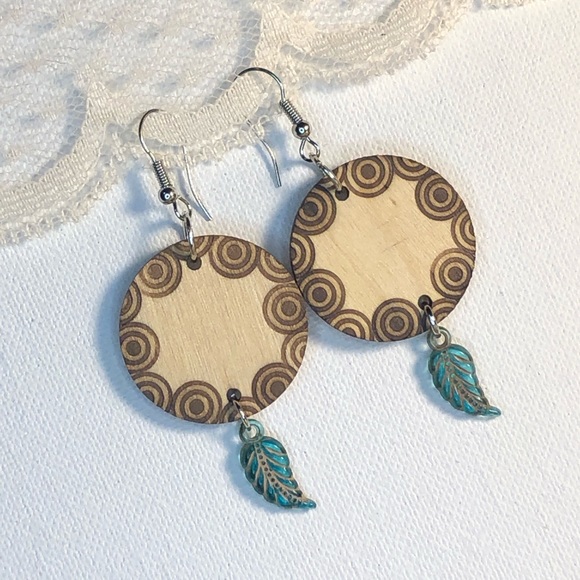 {Pyrography Earrings} 🔥 - Picture 5 of 6